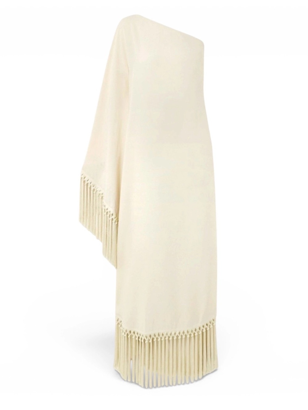 NWT TALLER MARMO Arno one-sleeve fringed cady gown IT 36 / US 0